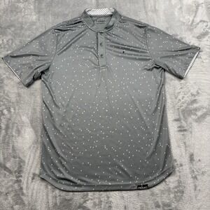 Primo Men's Shirt Medium Grey Golf Polo Performance Blade Collar Stretch